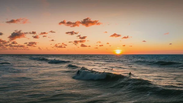 Красивый Вид Закат Океан Домбурге Нидерланды — стоковое фото
