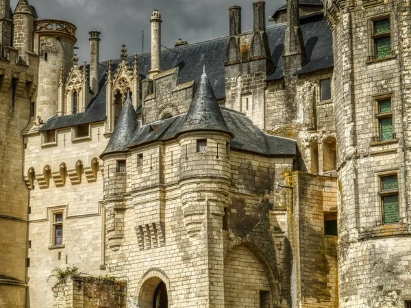2008年8月2日 法国索缪尔城堡的特写镜头 — 图库照片
