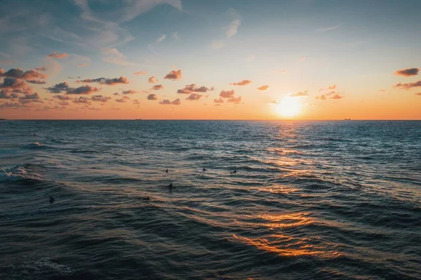 Una Vista Impresionante Del Océano Bajo Atardecer Capturado Domburg Países — Foto de Stock