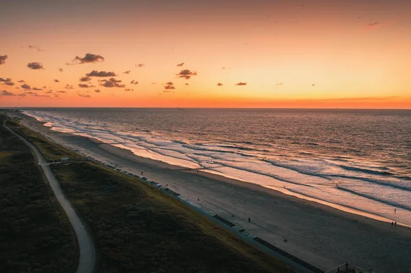 High Angle Shot Breathtaking Sunset Amazing Ocean Captured Domburg Netherlands — Stock Photo, Image