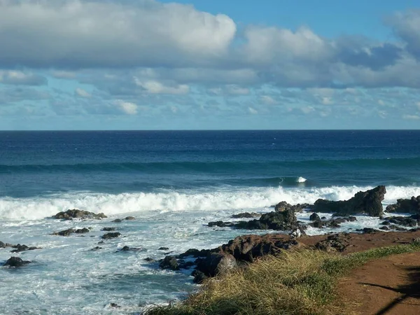 Breathtaking Scenery Beautiful Sea Waves Moving Shore Hawaii — Stock Photo, Image