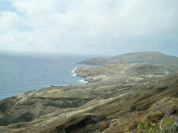 Eine Hochauflösende Aufnahme Einer Bergigen Meeresküste Hawaii — Stockfoto