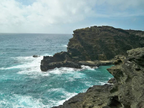 Eine Wunderschöne Landschaft Einer Bergigen Meeresküste Hawaii — Stockfoto