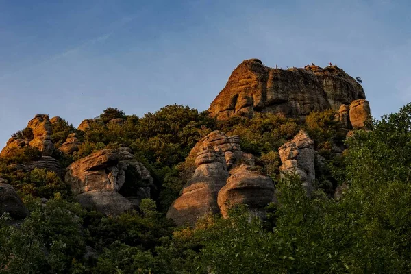 Adembenemend uitzicht op de kliffen en bomen onder de helderblauwe lucht — Stockfoto