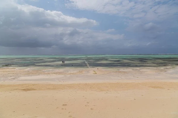 Group of people walking towards the ocean in Zanzibar, East Africa — Stock Photo, Image