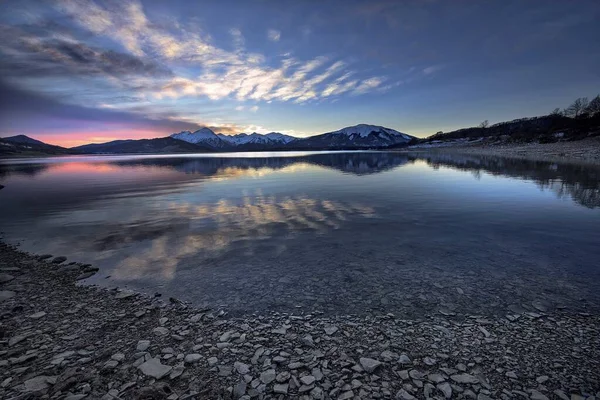 Lago Campotosto Zäher See Ist Ein Künstlicher See Den Abruzzen — Stockfoto