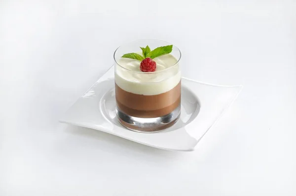 Eine Isolierte Aufnahme Eines Schokoladendesserts Glas Perfekt Für Einen Food — Stockfoto