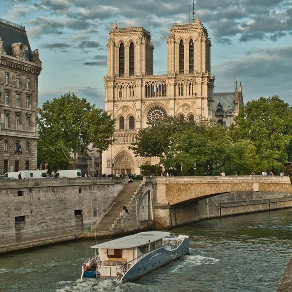 Paryż Francja Sierpień 2008 Piękny Widok Katedrę Notre Dame Zdobytą — Zdjęcie stockowe