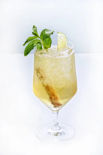 Plan Vertical Isolé Cocktail Lime Menthe Parfait Pour Utilisation Menu — Photo