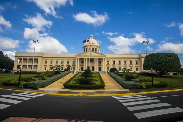 National Palace Building Santo Domingo Dominican Republic Beautiful Cloudy Sky — 스톡 사진