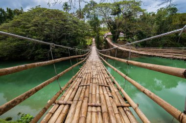 A beautiful shot of Bohol Hanging Bridge in the Philippines during daytime clipart