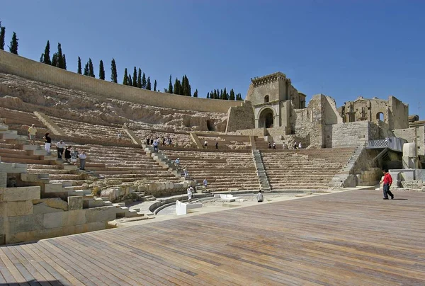 Cartagena Murcia Espagne Juil 2008 Plan Grand Angle Célèbre Théâtre — Photo