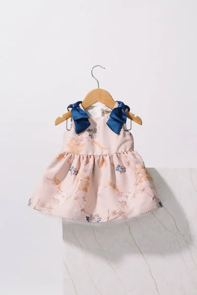 Tiro Vertical Vestido Bonito Princesa Azul Rosa Para Uma Criança — Fotografia de Stock