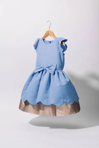 Eine Vertikale Aufnahme Eines Niedlichen Blau Rosa Prinzessinnenkleides Für Ein — Stockfoto