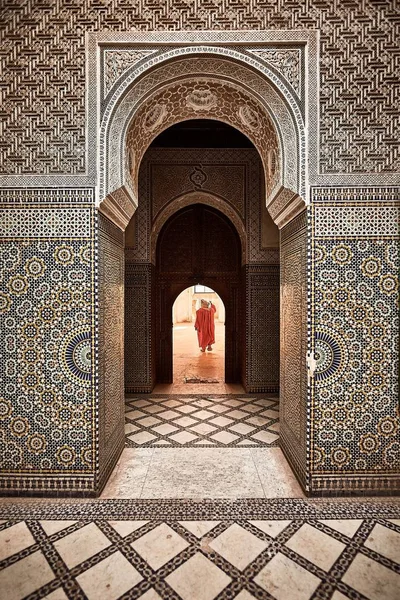 Plano Vertical Del Interior Del Famoso Telouet Kasba Marruecos — Foto de Stock