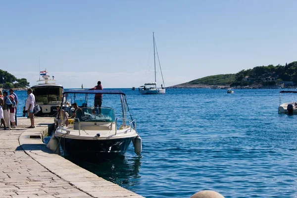 Hvar Horvátország Május 2016 Egy Nagy Szög Lövés Hajók Egy — Stock Fotó