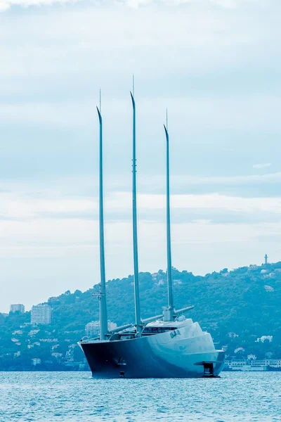 Cannes Francja Października 2018 Jacht Żaglowy Miliardera Andreya Melnichenko Cumowania — Zdjęcie stockowe