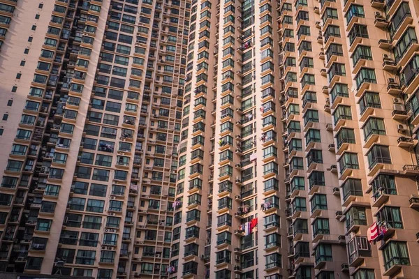 Piękny widok na kompleks apartamentów zdobyte w Szanghaju, Chiny — Zdjęcie stockowe