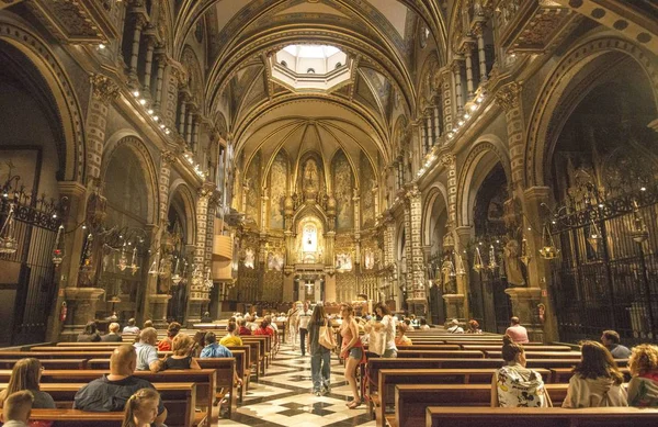 Montserrat Espanha Setembro 2019 Misa Com Turista Abadia Montserrat Barcelona — Fotografia de Stock