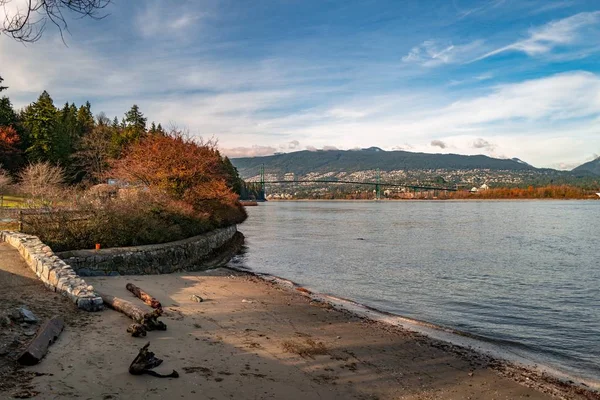 Vacker Bild Stranden Sjön Stanley Park Vancouver Kanada — Stockfoto