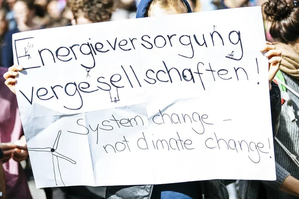 Closeup shot of the painted signs in a street protest — Stock Photo, Image