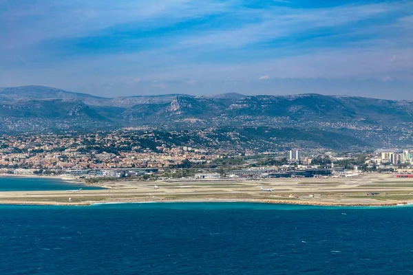 Αεροφωτογραφία Του Αεροδρομίου Της Νίκαιας Στη Γαλλία Κοντά Στην Όμορφη — Φωτογραφία Αρχείου