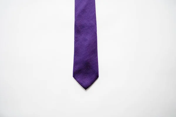 Overhead Shot Purple Tie White Surface — Stock Photo, Image