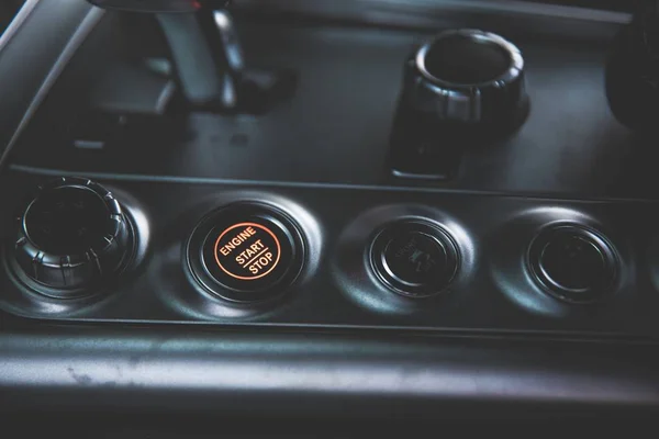 Closeup Shot Black Interior Modern Car — Stock Photo, Image