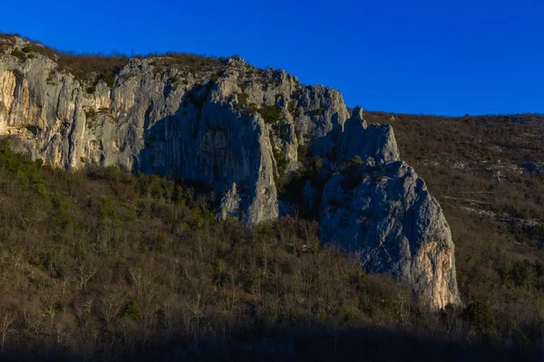 Кам Яні Утворення Горах Істрії Хорватія Восени — стокове фото