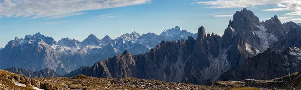 Panoramabild Över Berget Cadini Misurina Italienska Alperna — Stockfoto