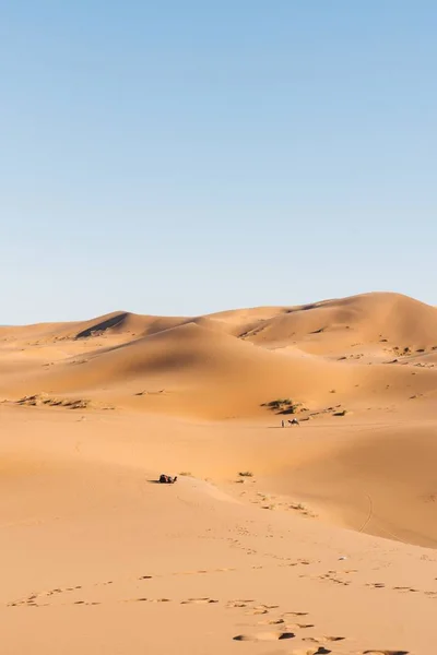 Hermosas dunas de arena en el desierto Erg Chebbi, en Marruecos, África —  Fotos de Stock