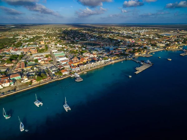Aerial Shot Tropical Island Kralendijk Bonaire Caribbean — Stock Photo, Image
