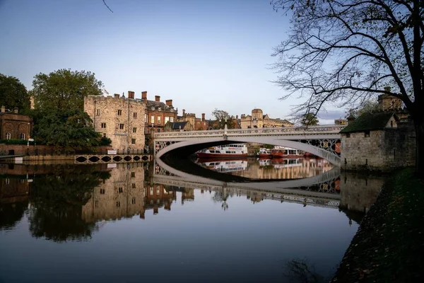 Puente Lendal Sobre Ouse York Inglaterra Atardecer Octubre 2019 — Foto de Stock