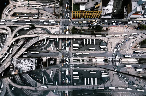 Letecký pohled na budovy a ulice New York City, USA — Stock fotografie