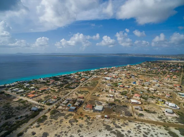 Una Toma Aérea Isla Tropical Kralendijk Bonaire Caribe —  Fotos de Stock