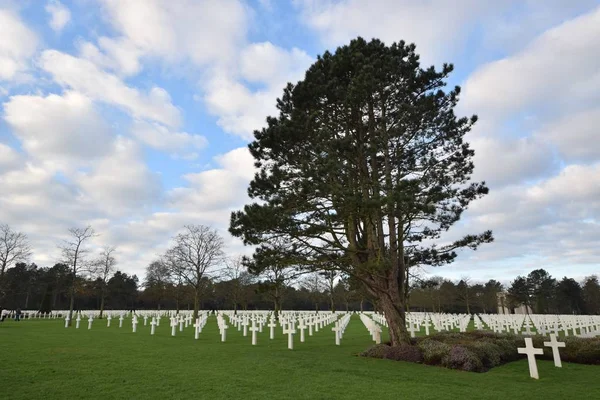 Scenery of a cemetery for soldiers who died during the Second World War in Normandy — Stock Photo, Image