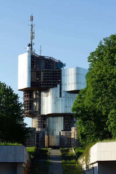 Plan Vertical Angle Bas Célèbre Monument Croatie Soulèvement Des Habitants — Photo