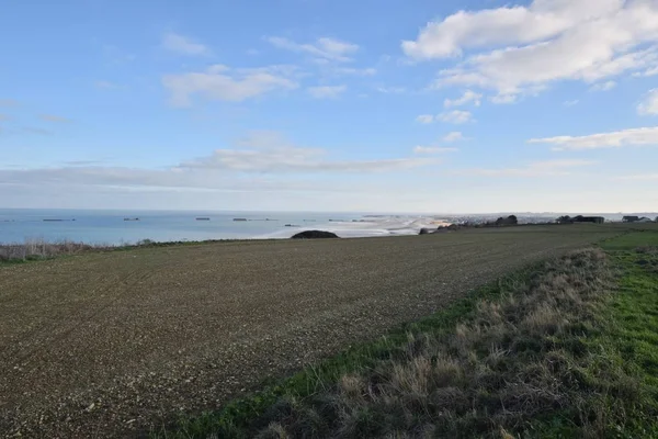 Stranden i Normandie, en av platserna för andra världskriget — Stockfoto