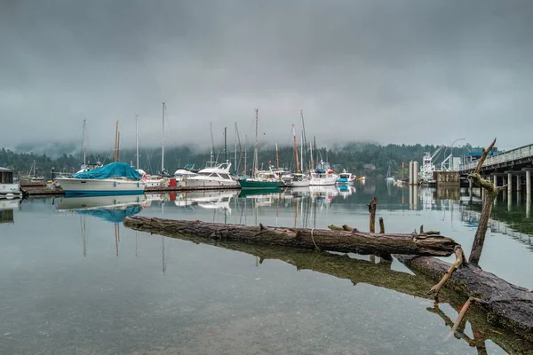 Boats moored in Brentwood Bay — ストック写真