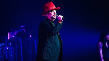BRISBANE, AUSTRALIA - Oct 19, 2017: Culture Club are an English pop group that formed in London in 1981. The band comprises Boy George clipart