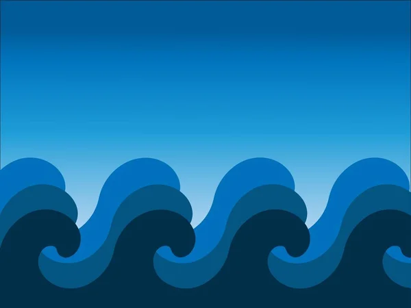 Illustration Sea Waves Blue Background Cool Picture Wallpapers — Stock Photo, Image