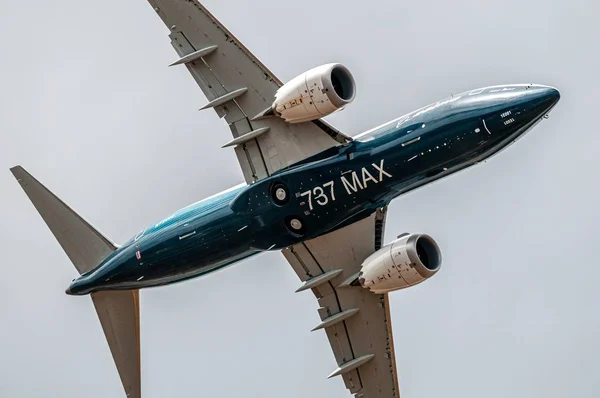 Boeing 737-7 MAX, N7201S. Farnborough International Airshow, 16 de julio de 2018 — Foto de Stock