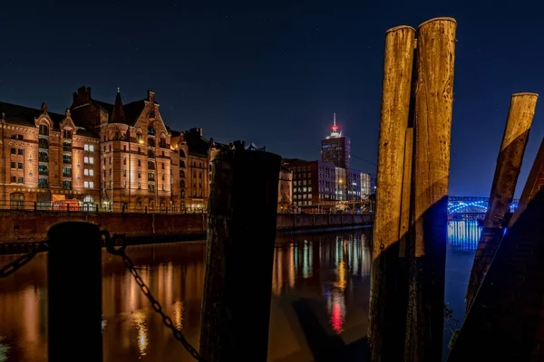 Speicherstadt Hamburg Światowe Dziedzictwo Unesco — Zdjęcie stockowe