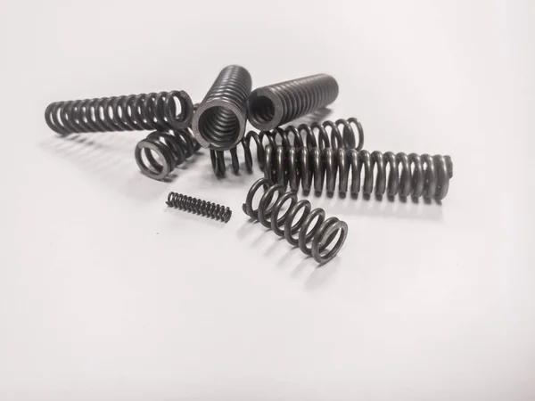Lot Metal Mainsprings White Background — 스톡 사진