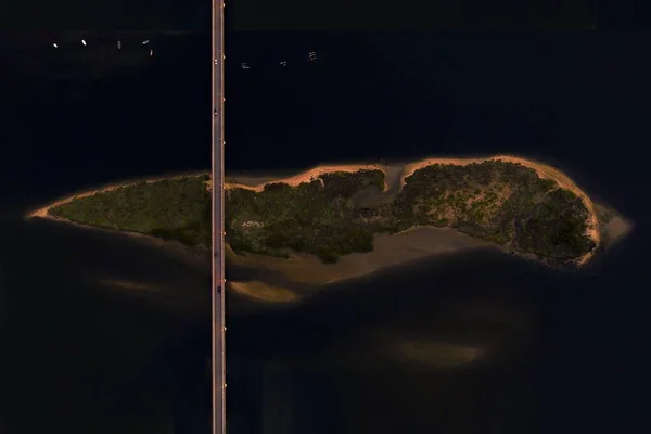 Una Vista Drone Della Città Esposende Durante Notte Portogallo — Foto Stock