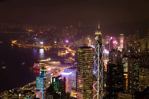 Honkong Central Peak Long Exposure Picutre High Rises Hongkong Central — ストック写真