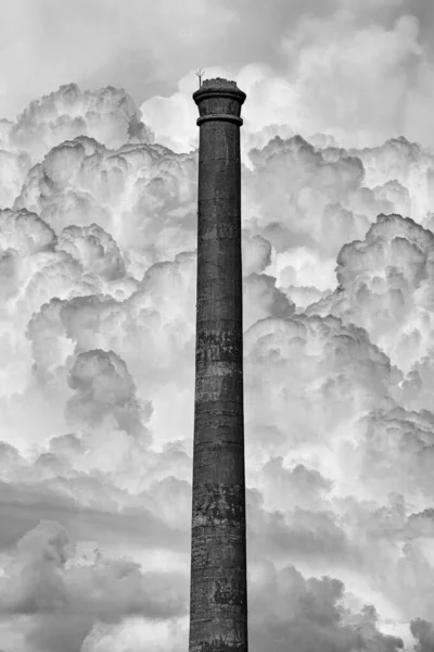 Échelle Gris Une Tour Tir Sous Ciel Nuageux Pendant Journée — Photo