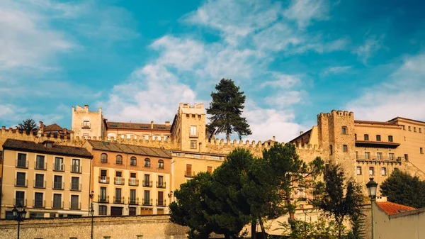 Beautiful Old Buildings Captured Blue Sky Segovia Spain — Stockfoto