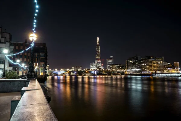 Vakker Utsikt Bygningene Skåret Fanget Natten London Storbritannia – stockfoto