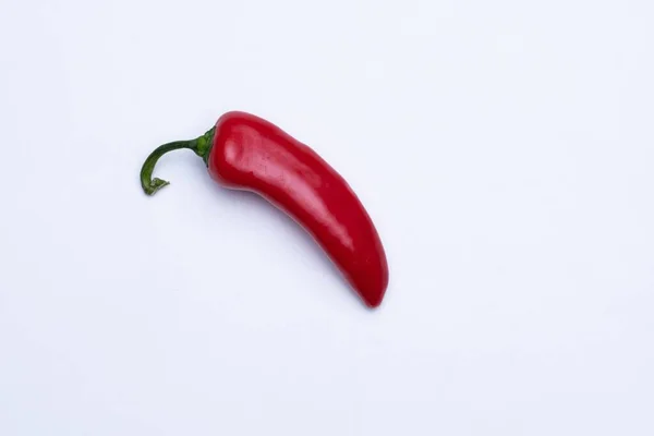 High Angle Shot Red Chili Pepper Isolated White Background — 스톡 사진